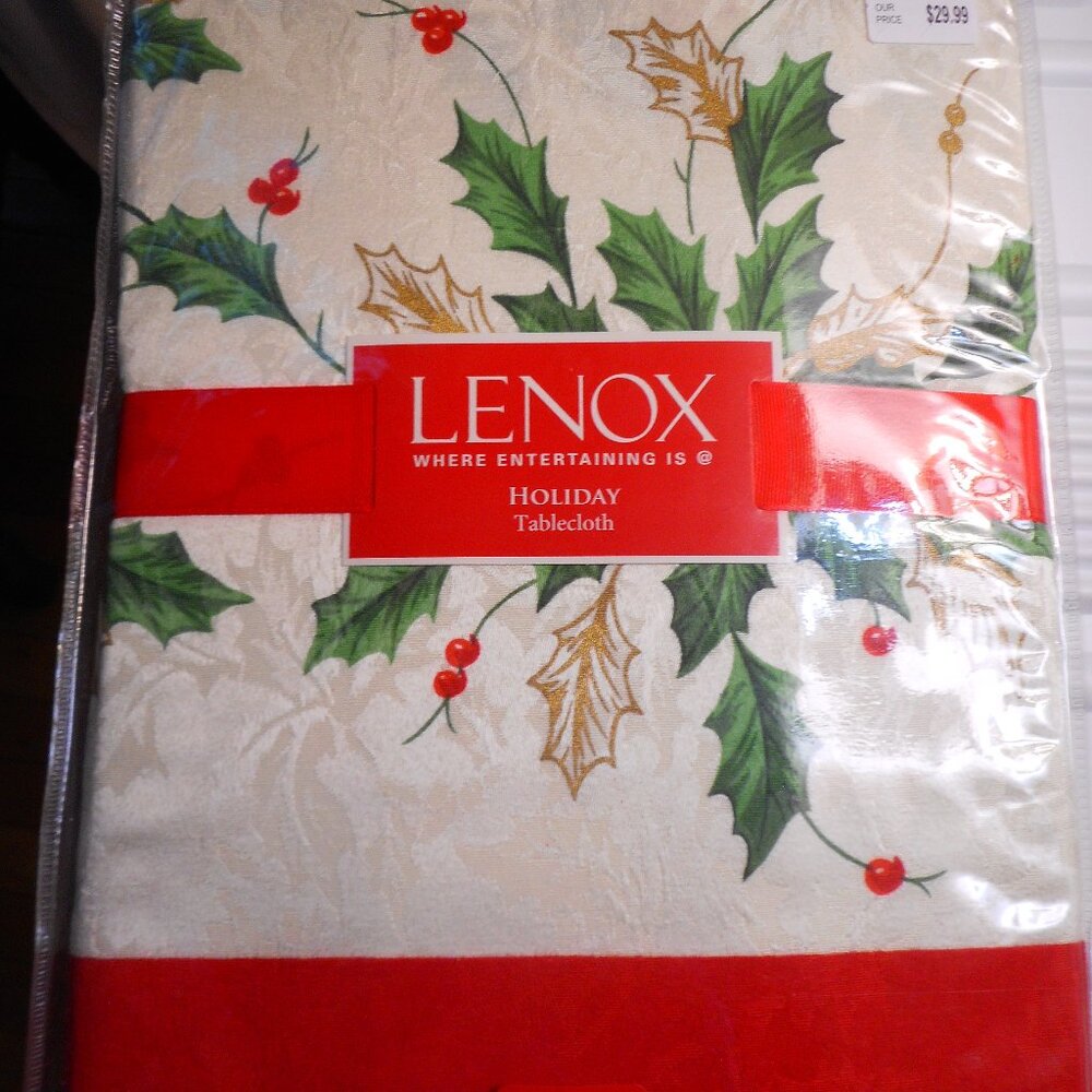 NIP Lenox Holiday Tablecloth 60" x 120" Never Opened! Retired pattern HTF